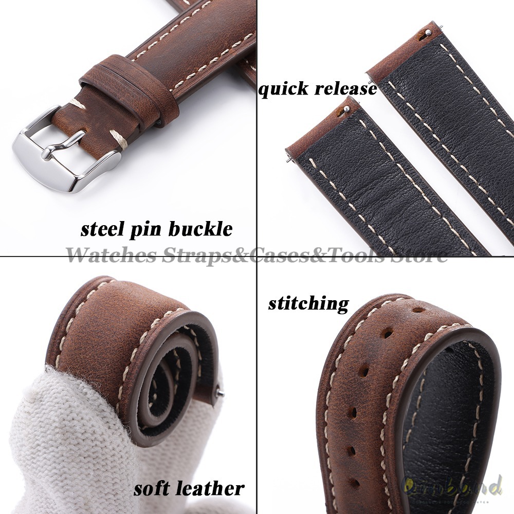 Vintage Cowhide Leather Watch  - Leather Strap Quick Release ulasan dan harga