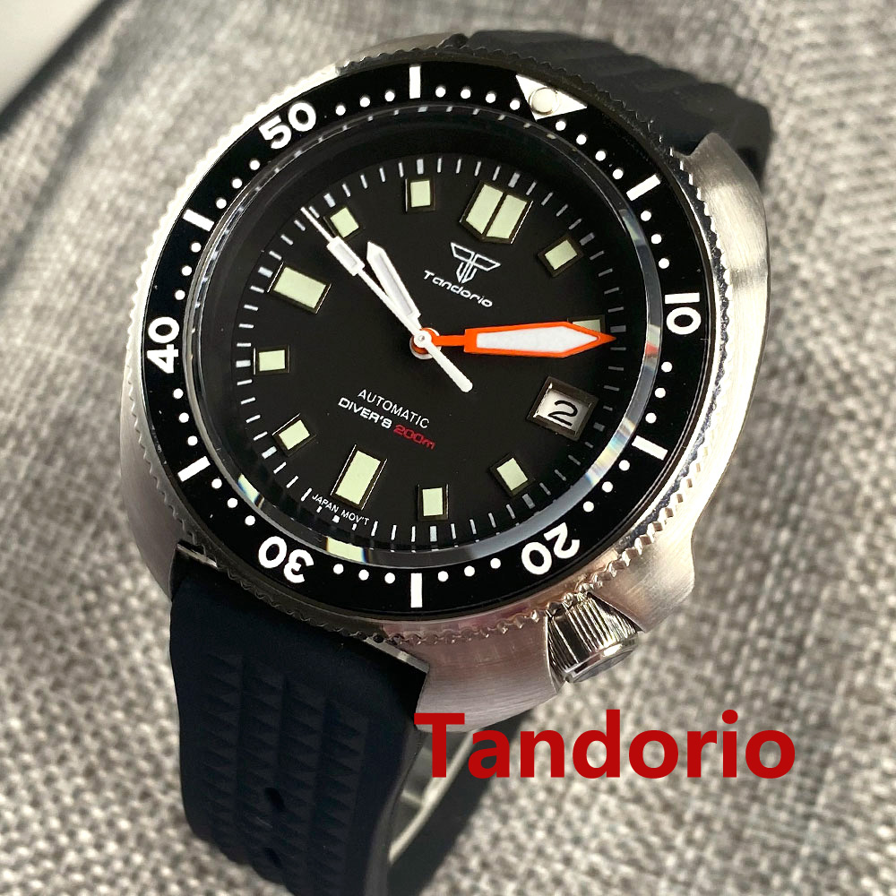 Tandorio 44mm Japan NH35/PT500 - Rubber Strap Diver ulasan dan harga
